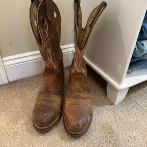 Double H Brown Leather Western Cowboy Boots